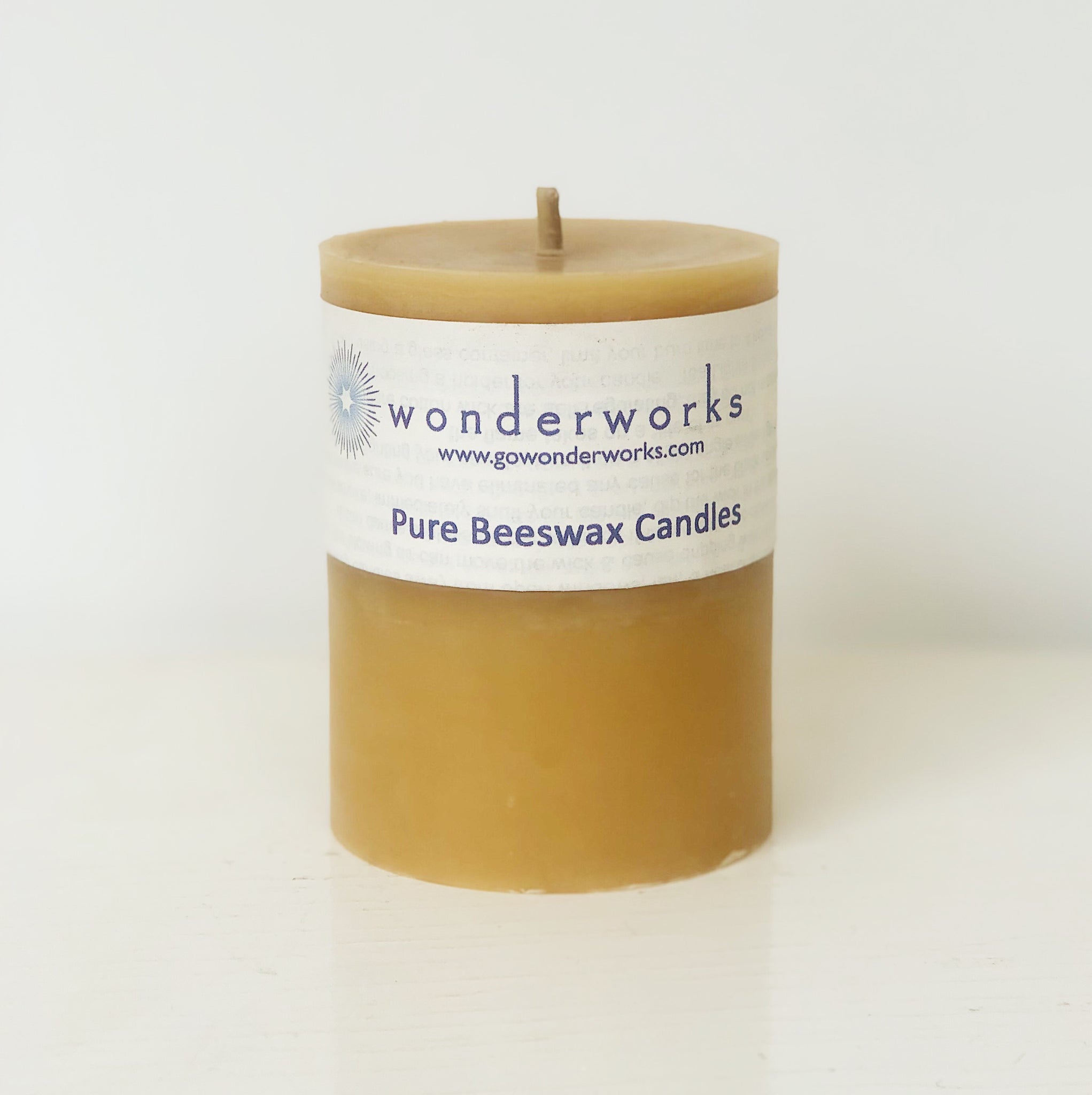 Beeswax Candle Pillar Wonderworks 4"