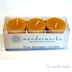 Beeswax Votive Candles 3pack BeeGlo Candles Wonderworks