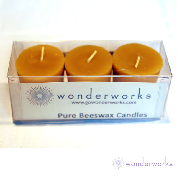 Beeswax Votive Candles 3pack BeeGlo Candles Wonderworks