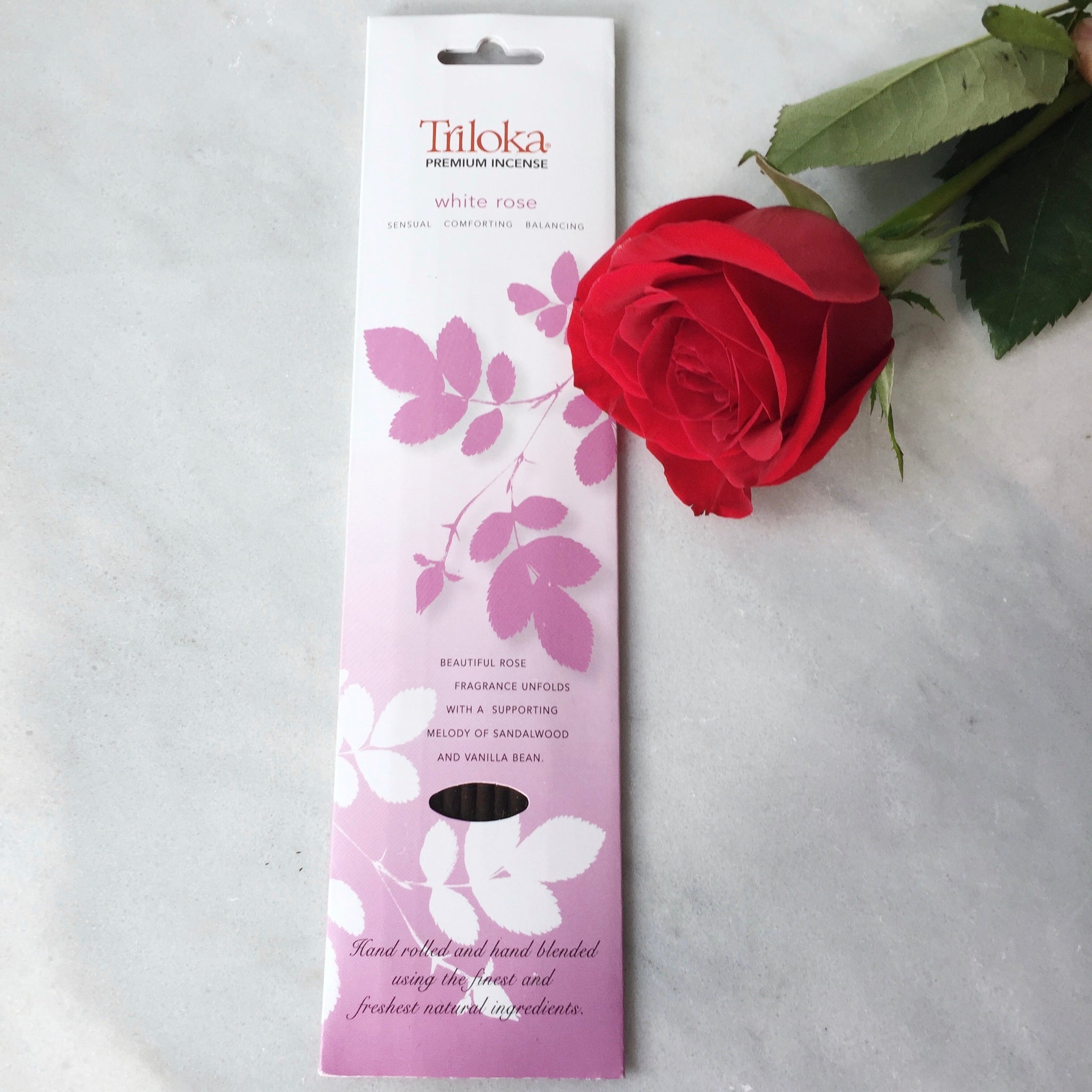 Triloka All Natural White Rose Stick Incense