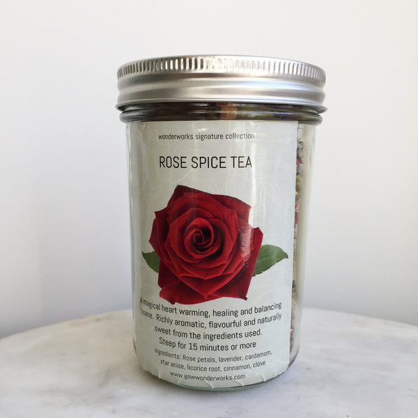 Rose Spice Tea 16oz jar Wonderworks Signature Collection Herbal Tea