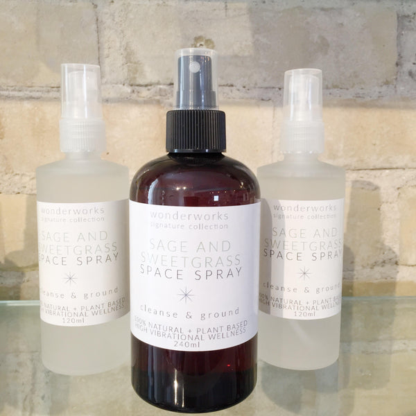 Sage & Sweetgrass Space Spray (240ml amber spray top)